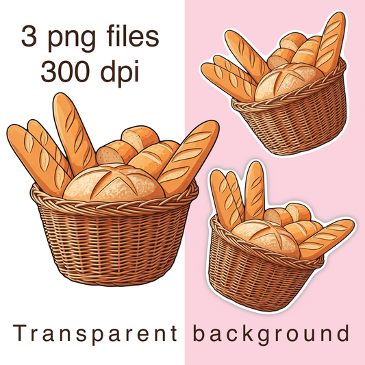 Bread basket digital clipart