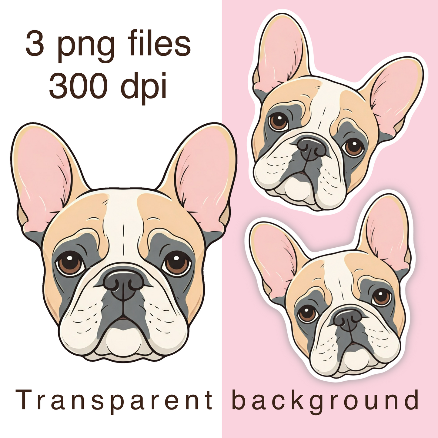 French bulldog digital clipart