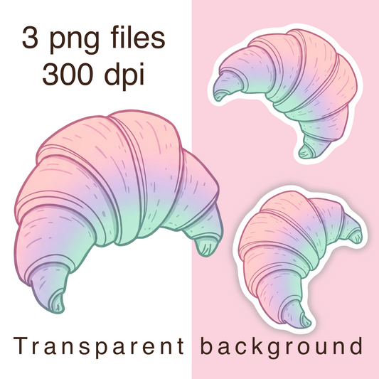 Pastel croissant clipart