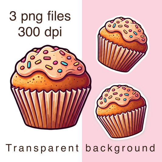 Sprinkled muffin clipart