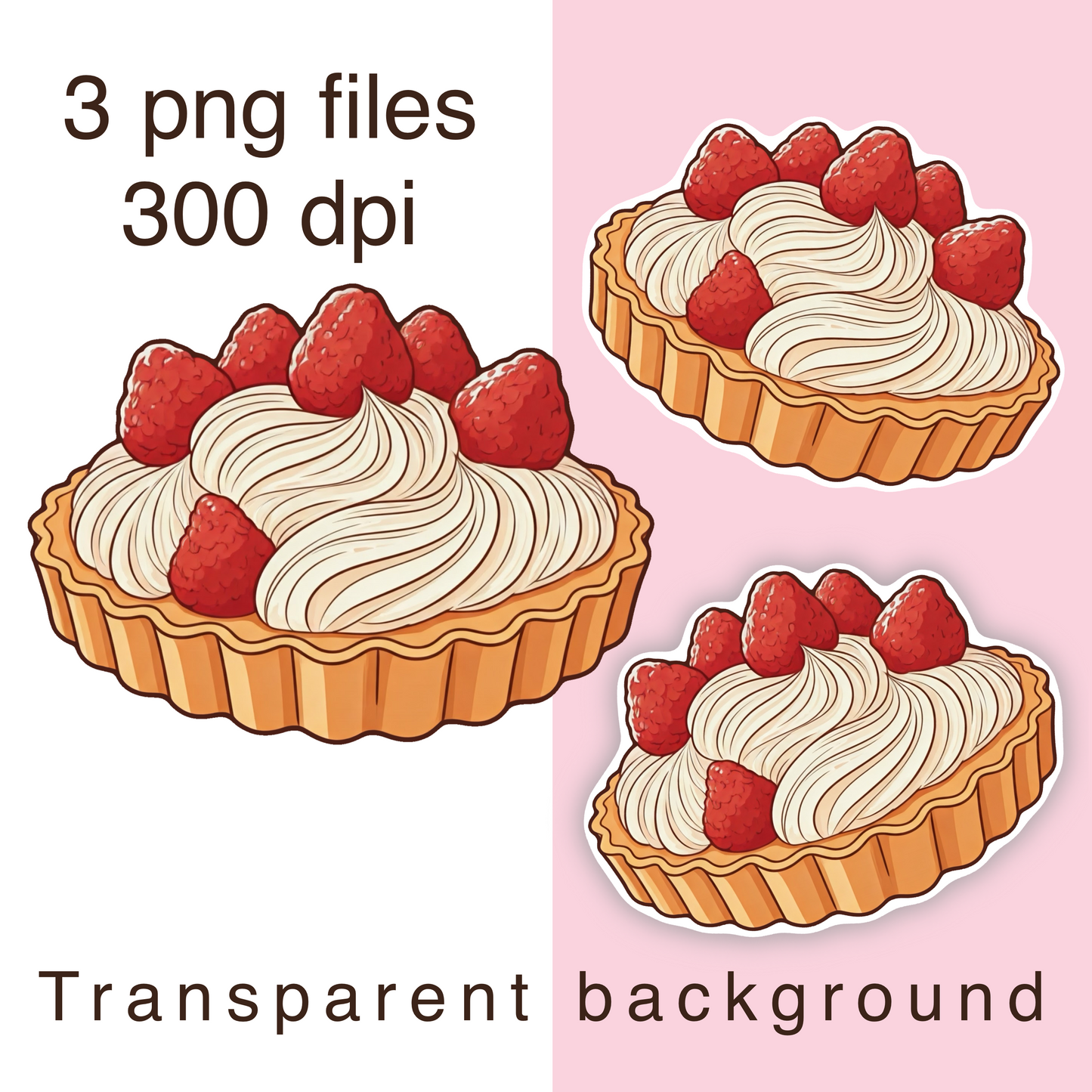 Strawberry tart digital clipart